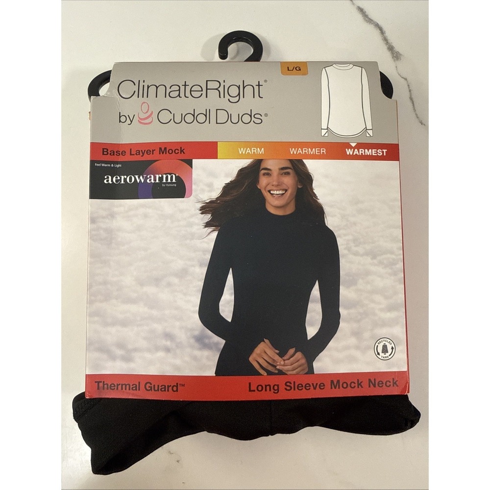 ClimateRight Cuddl Duds Women Large Long Sleeve Mock Neck Base Layer Top Warmest - Picture 2 of 3